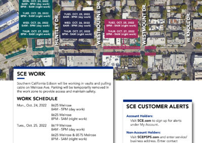 SCE Work Locations (East of San Vicente) October 31 – November 4, 2022