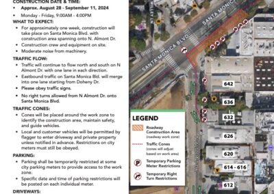 Construction Update Notice for Rule20B Utility Undergrounding:  Roadway Grind and Pave on Almont Dr and Santa Monica Blvd.