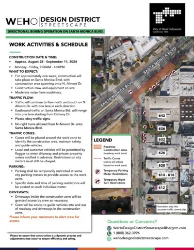 Construction Update Notice for Rule20B Utility Undergrounding:  Roadway Grind and Pave on Almont Dr and Santa Monica Blvd.